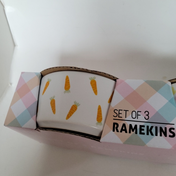 Signature Stoneware ramikens set of 3 Spring themed -pastel print..New in Box - Picture 4 of 6